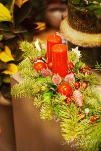 miniaturowy stroik na Boże Narodzenie
